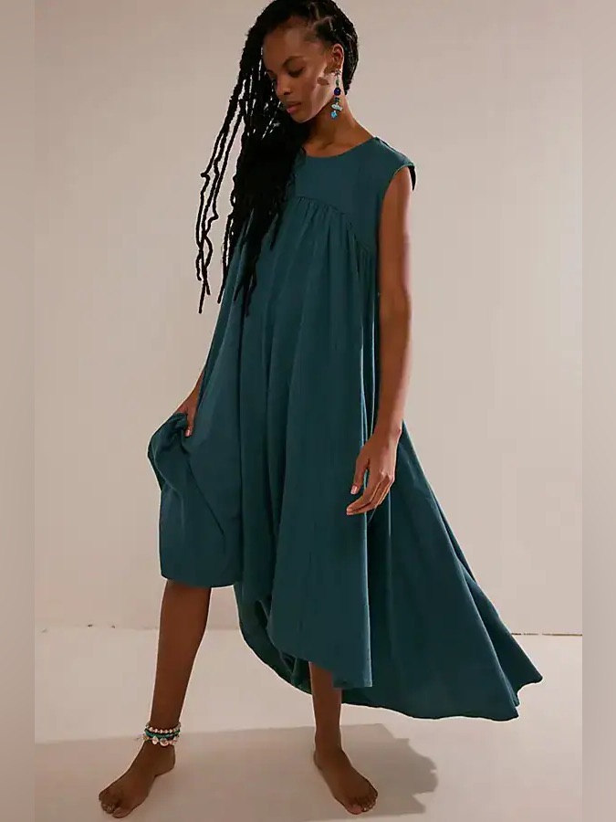 Free People Beach Madelyn Midi Dress In Mediterranean